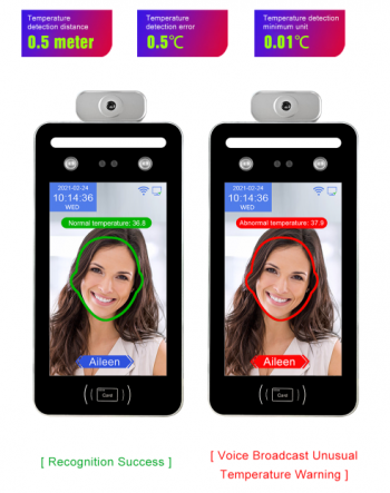 Máy chấm công khuôn mặt kết hợp đo thân nhiệt  AI08T